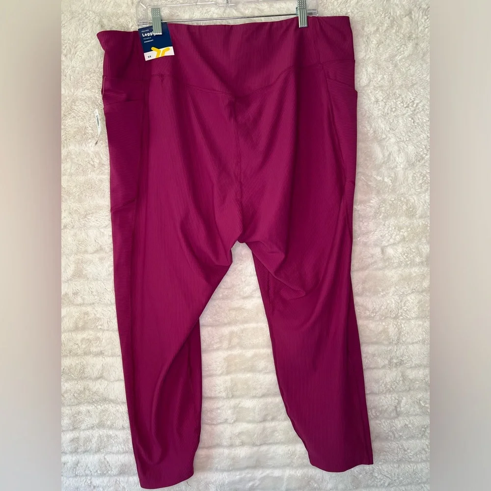 Old Navy - Ribbed Leggings - Mauve 3X - Powersoft - 7/8 Ankle - Picture 2 of 5